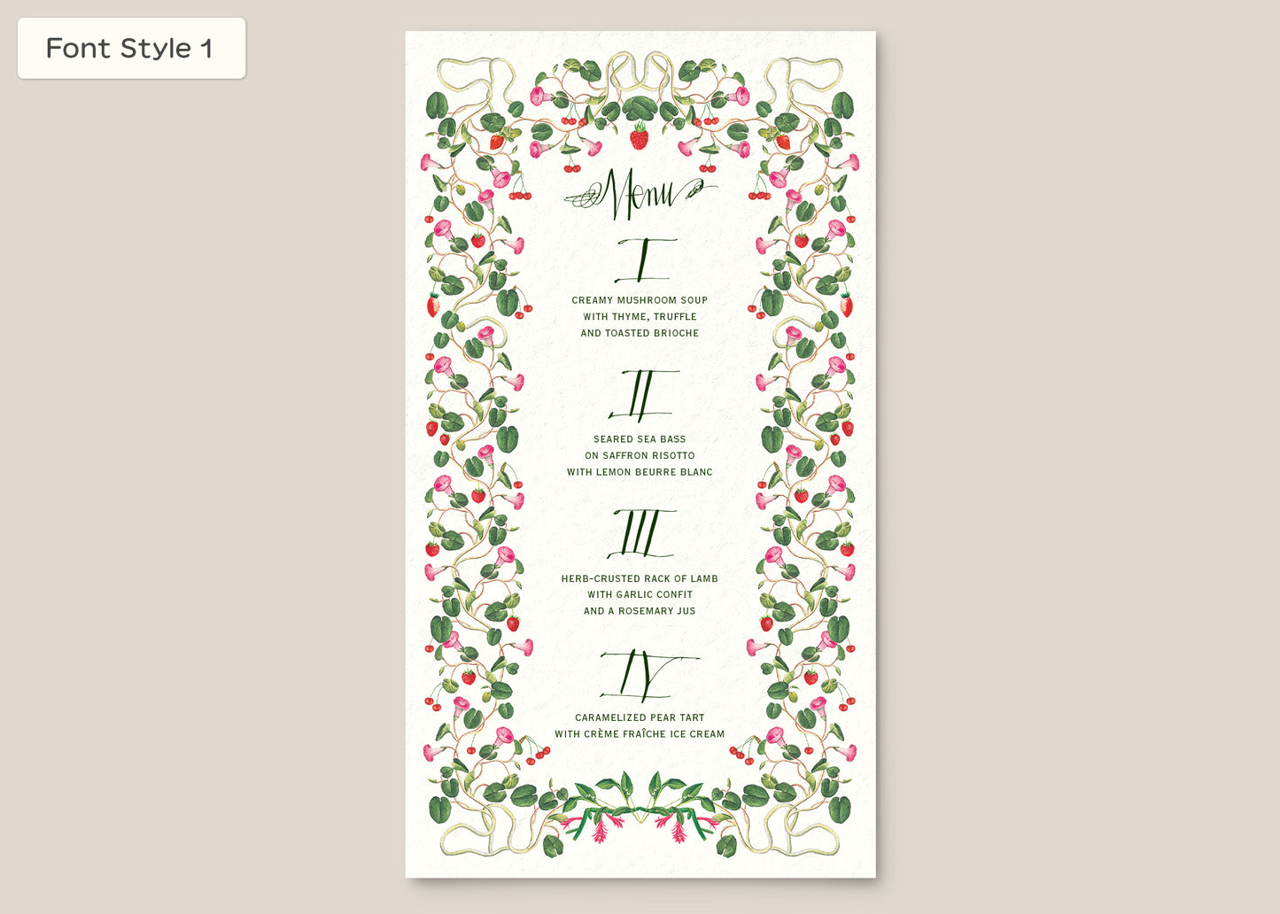 Menu Style II Form