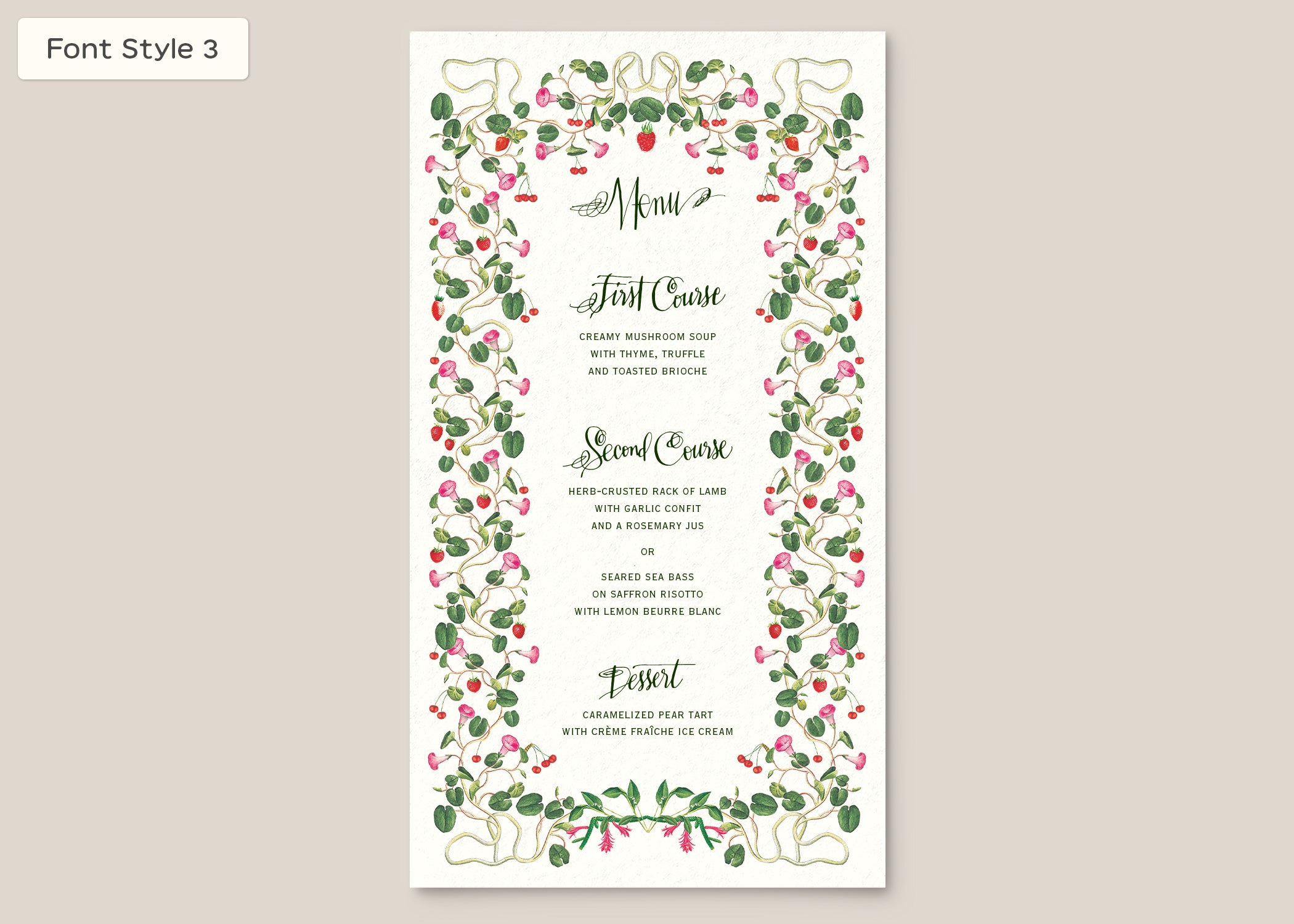 Menu Style I Form