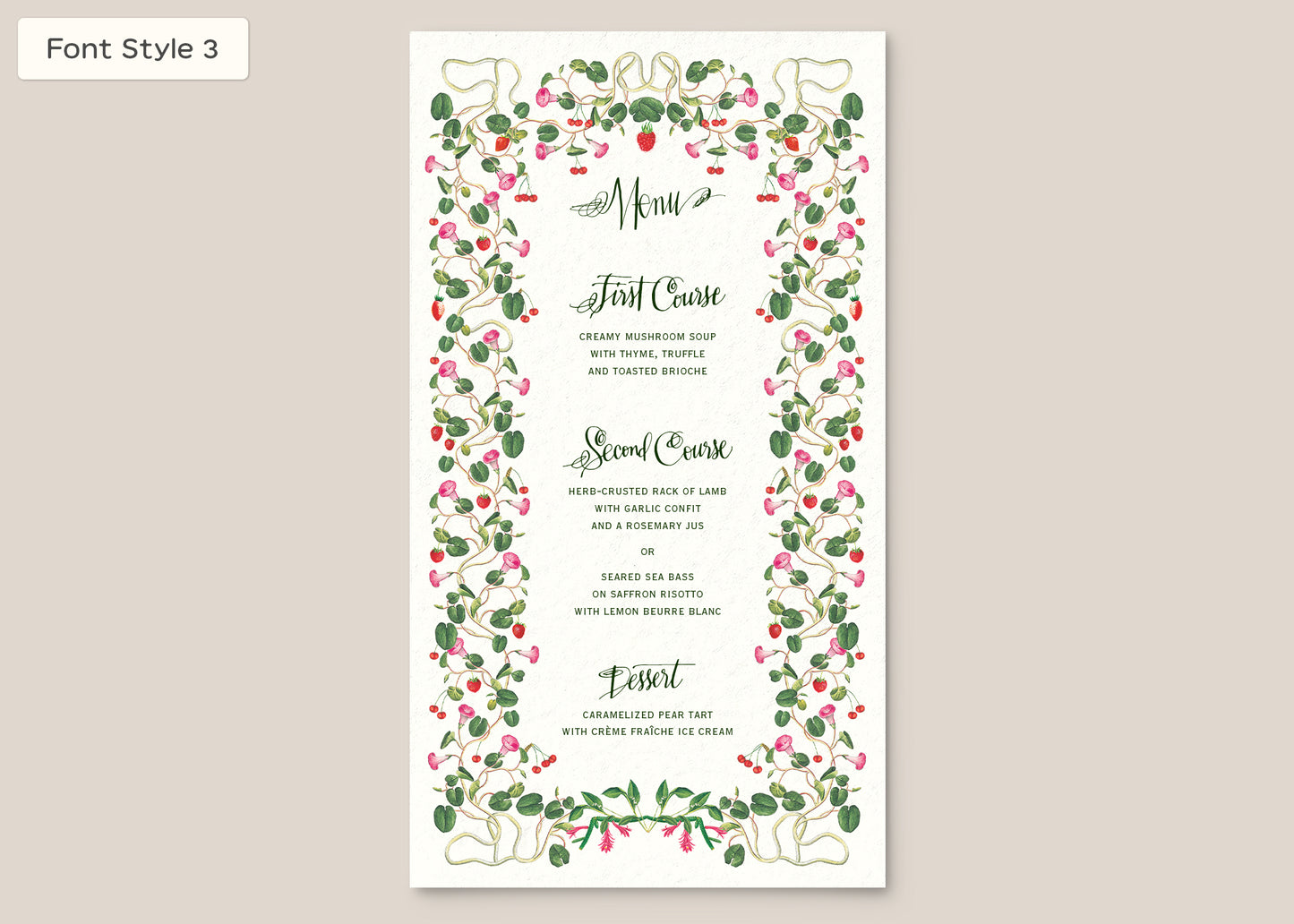 Menu Style I Form