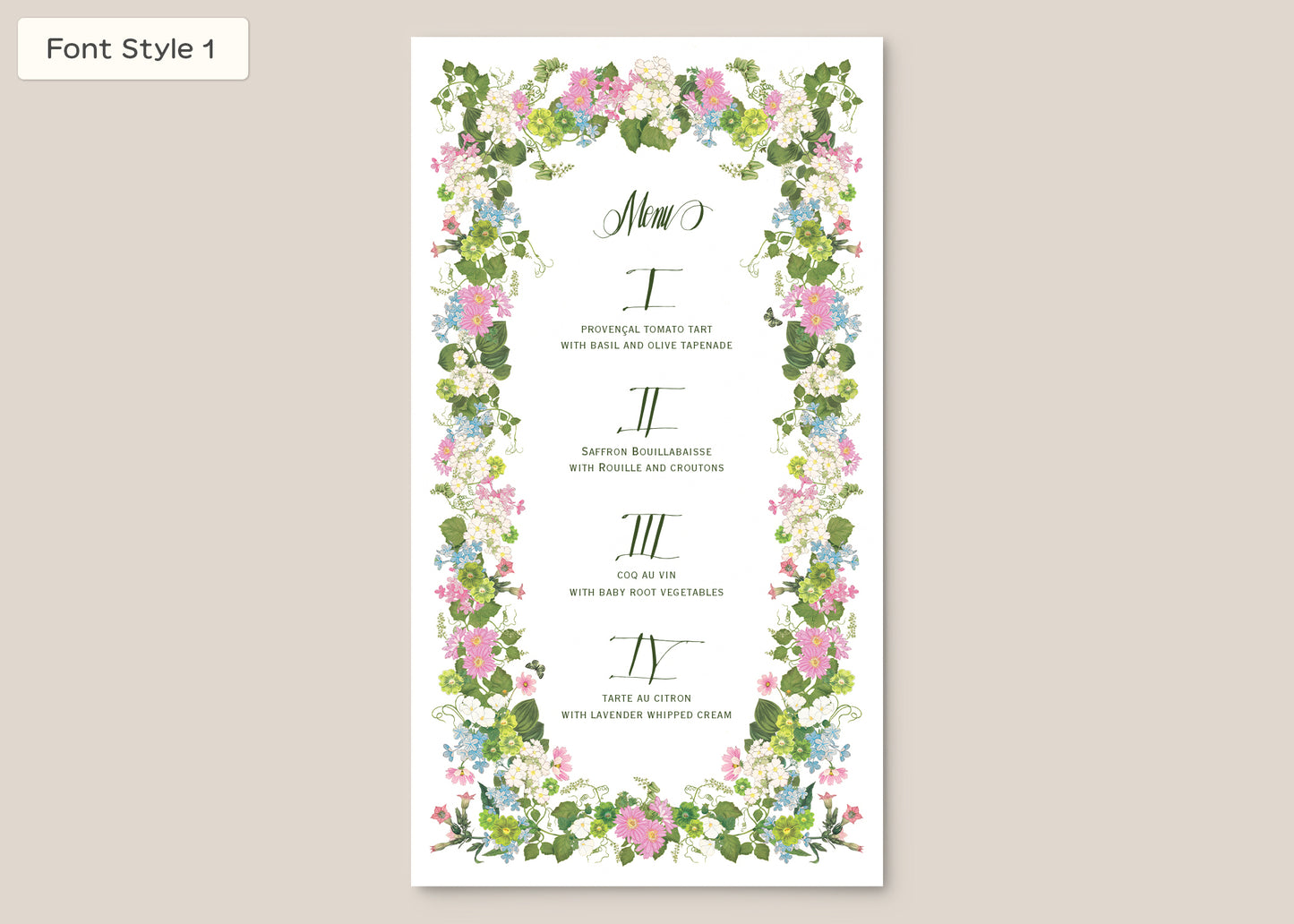 Menu Style II Form