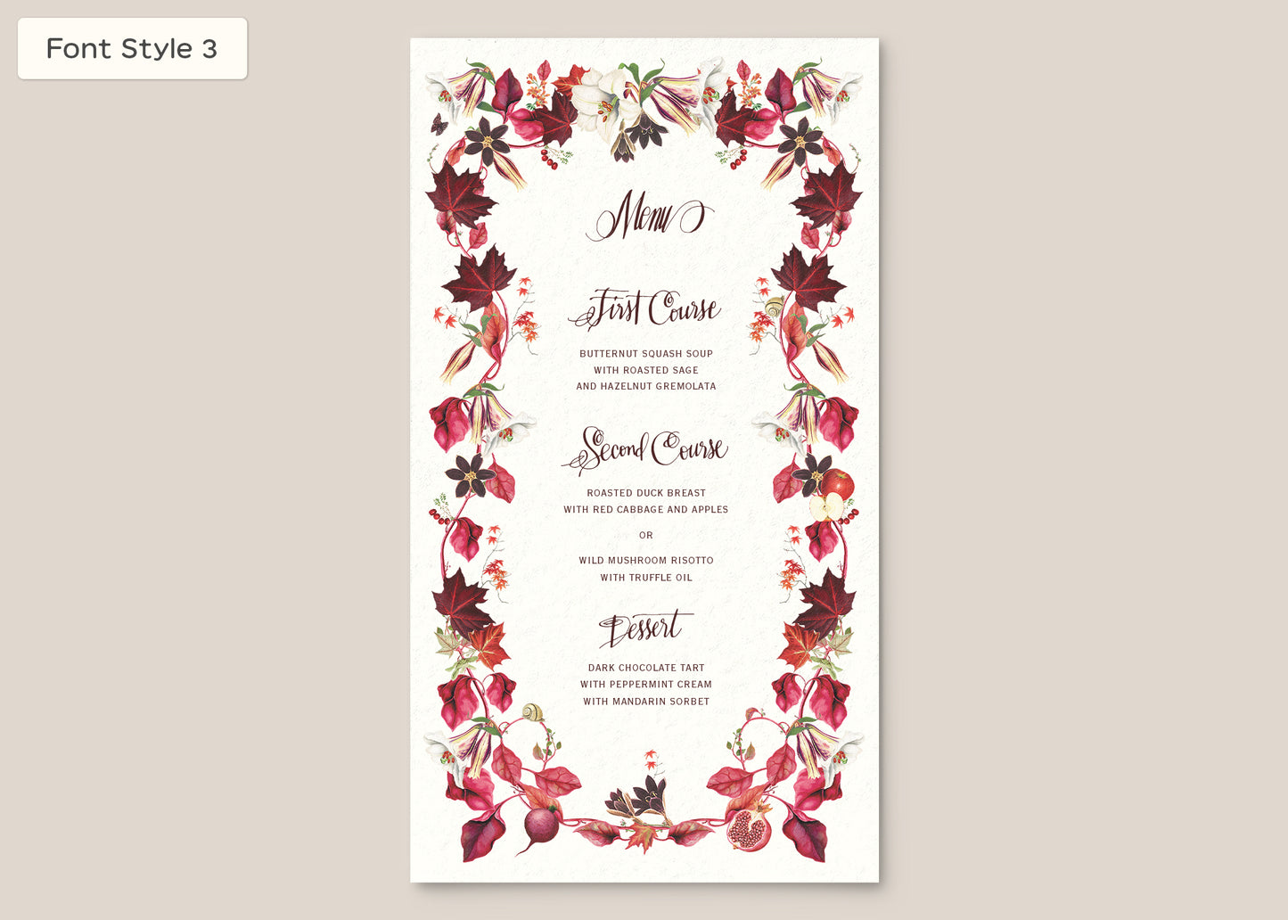 Menu Style I Form